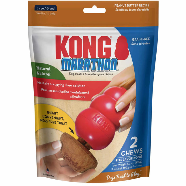Kong Marathon Peanut Butter Large Two Pack Dog Chew Treat