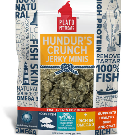 Plato Codfish Skin Jerky Minis For Dogs Omega 3 6 Treats