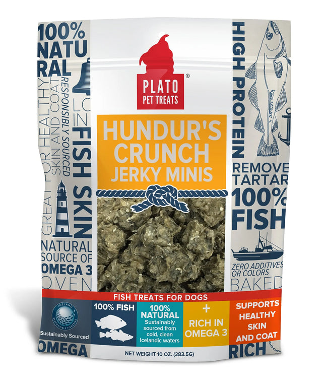 Plato Codfish Skin Jerky Minis For Dogs Omega 3 6 Treats