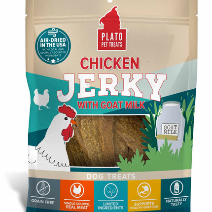 Plato Chicken Jerky Goat Milk Protein Dog Treats Deluxe