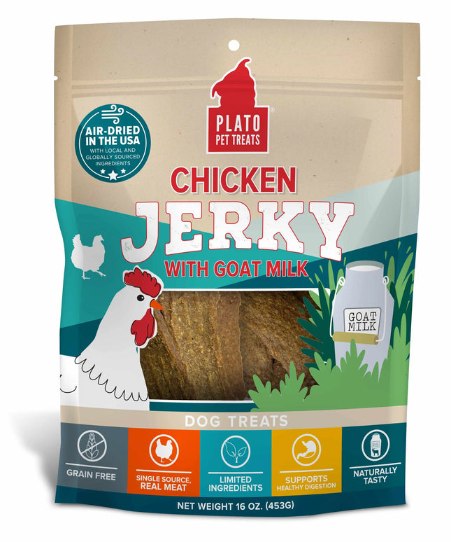 Plato Chicken Jerky Goat Milk Protein Dog Treats Deluxe