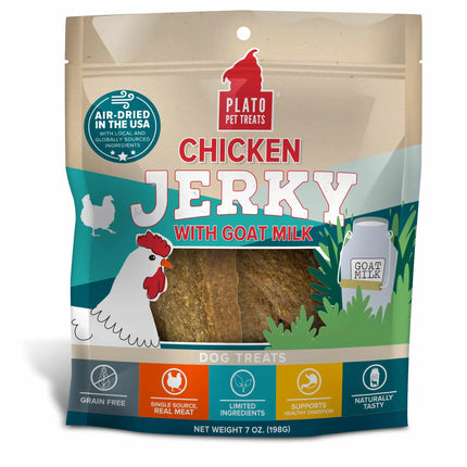 Plato Chicken Jerky Goat Milk Protein Dog Treats Deluxe