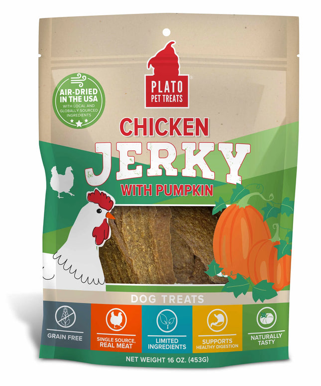 Plato Chicken Jerky With Pumpkin For Dogs Grain Free Treats