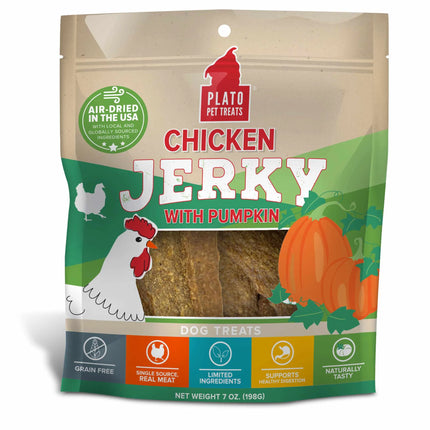 Plato Chicken Jerky With Pumpkin For Dogs Grain Free Treats