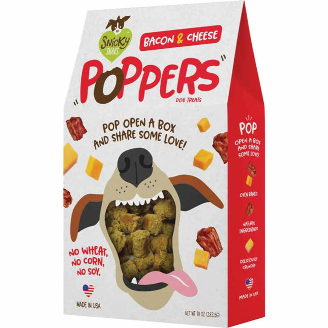Snicky Snaks Bacon And Cheese Poppers Treat 10 Oz For Dogs