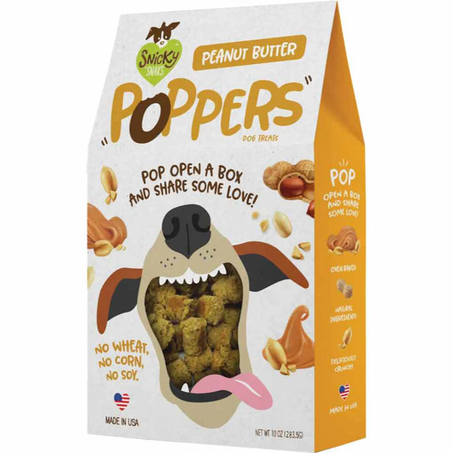 Snicky Snaks Peanut Butter Poppers Treat 10 Oz Dog Treats