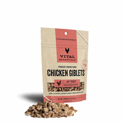 Vital Essentials Freeze Dried Chicken Giblets Cat Treats 1oz