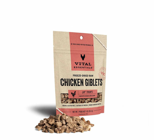Vital Essentials Freeze Dried Chicken Giblets Cat Treats 1oz