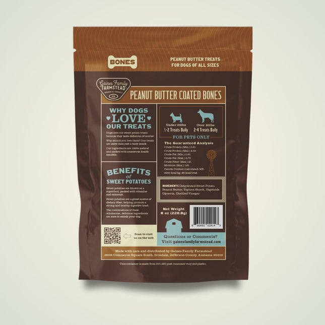 Peanut Butter Sweet Potato Dog Bones Treats All Natural