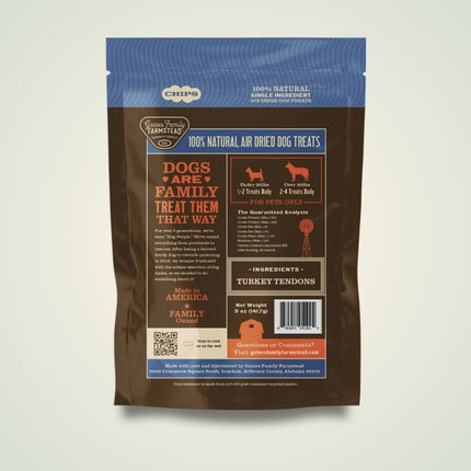 Turkey Tendon Chips Single Ingredient Dog Treat Made In USA