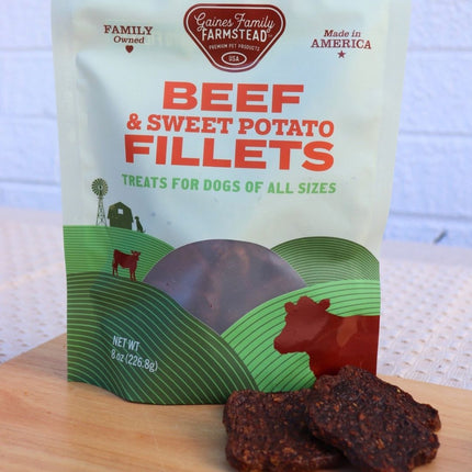 Beef and Sweet Potato Fillets Dog Training Chewy Treats