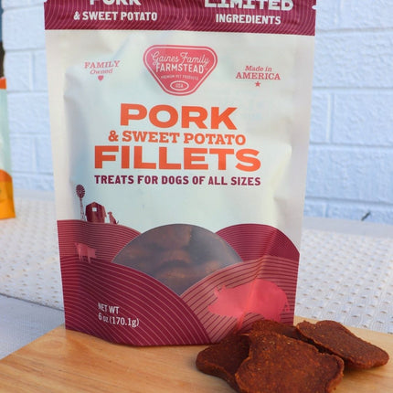 Pork And Sweet Potato Fillets Dog Treats High Protein