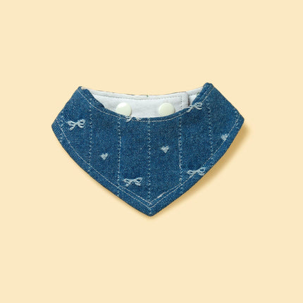 Reversible Denim Cherry Overalls Pet Bandana for Dogs