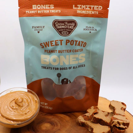 Peanut Butter Sweet Potato Dog Bones Treats All Natural