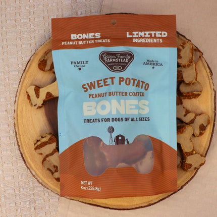 Peanut Butter Sweet Potato Dog Bones Treats All Natural
