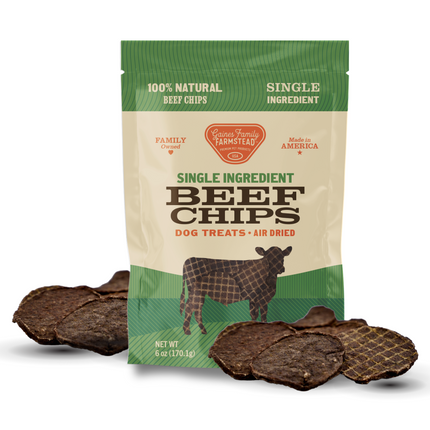 Beef Chips For Dogs Single Ingredient All Natural USA Made