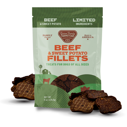 Beef and Sweet Potato Fillets Dog Training Chewy Treats