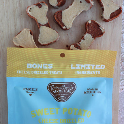 Cheese Drizzled Sweet Potato Bones For Dogs Original Treat