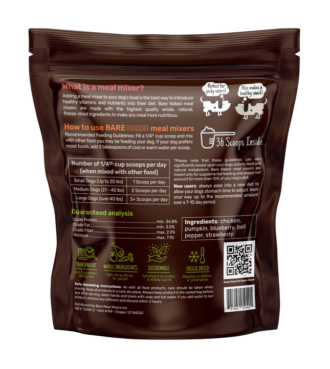 Chicken Mix 12oz Cage Free Dog Trail Treat Freeze Dried