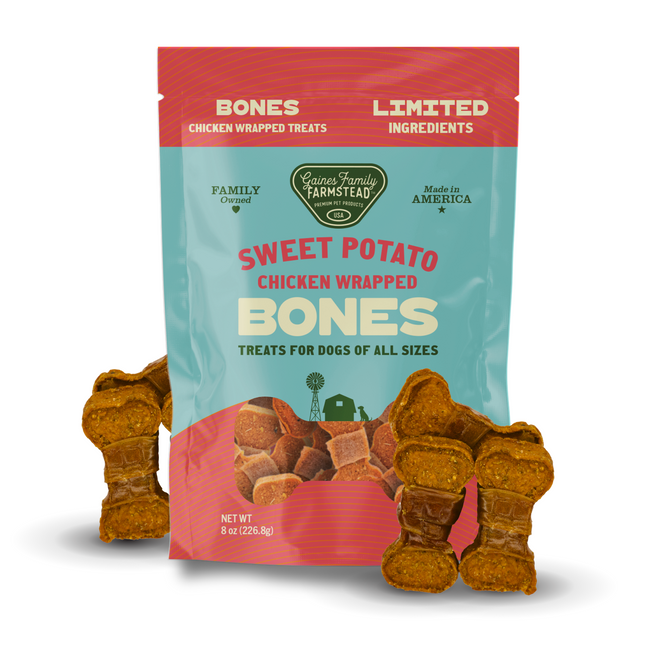 Chicken Wrapped Sweet Potato Bones Dog Treat Protein Packed