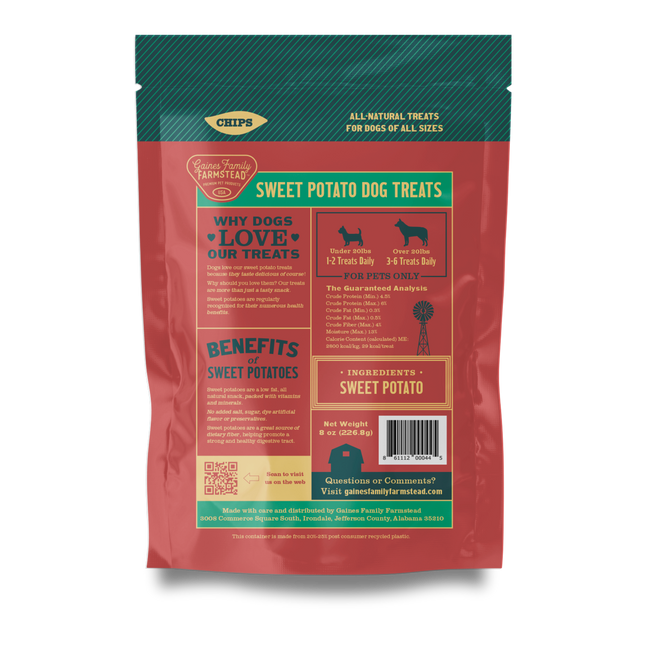 Sweet Potato Chips Dog Treat Single Ingredient Crunchy
