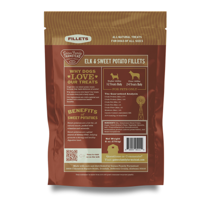 Elk And Sweet Potato Fillets For Training And Allergy