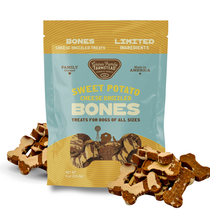 Cheese Drizzled Sweet Potato Bones For Dogs Original Treat