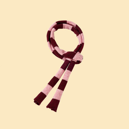 Rosé Bliss Thin Useless Striped Scarf Y2K Pink Dachshund