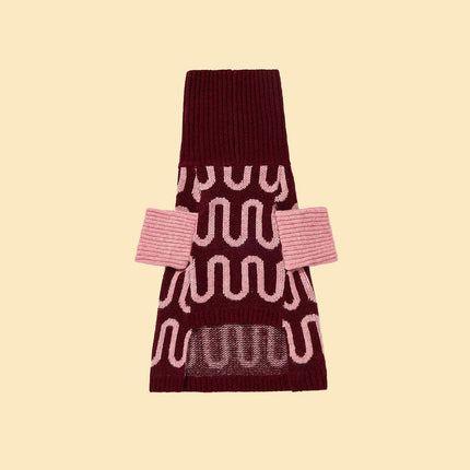 Rosé Bliss Dog Sweater With Pink Wave Turtleneck Wool