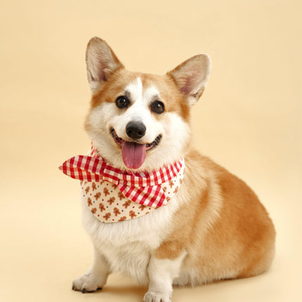 Christmas Gingerbread Man Gingham Scrunchie and Bandana Set