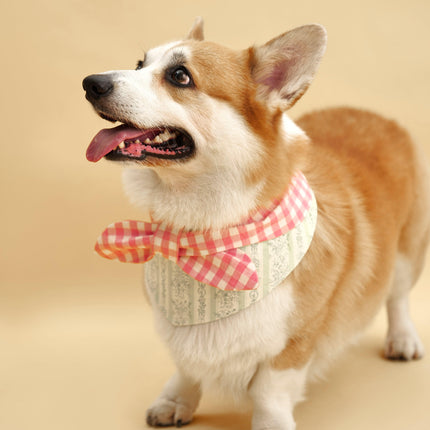 Picnic Bliss Floral Gingham Print Bandana for Small Dogs