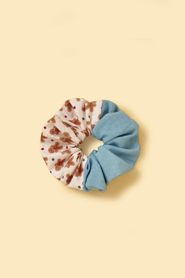Gingerbread Man Joy Handmade Scrunchie Set For You And Pup