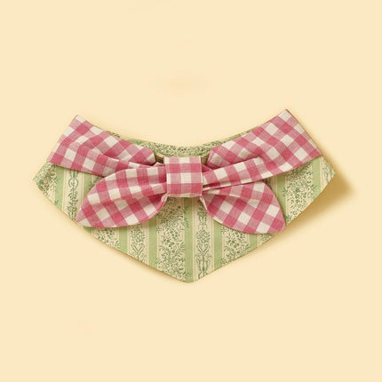 Picnic Bliss Floral Gingham Print Bandana for Small Dogs