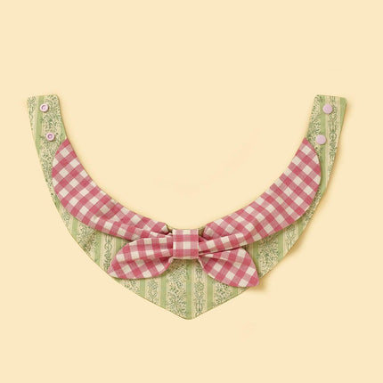 Picnic Bliss Floral Gingham Print Bandana for Small Dogs