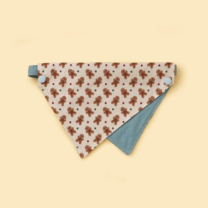 Gingerbread Joy Handmade Bandana For Dogs Christmas Cheer