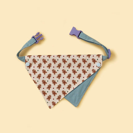 Gingerbread Joy Handmade Bandana For Dogs Christmas Cheer
