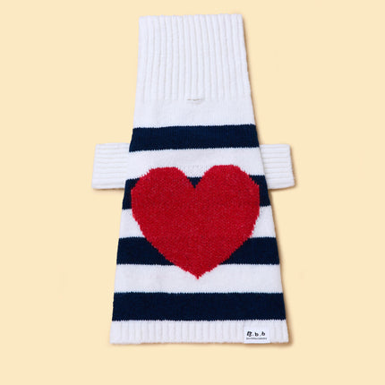 Sailor Of My Heart Striped Turtleneck Dog Sweater Navy
