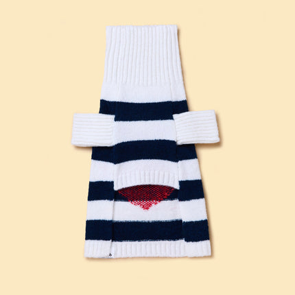Sailor Of My Heart Striped Turtleneck Dog Sweater Navy