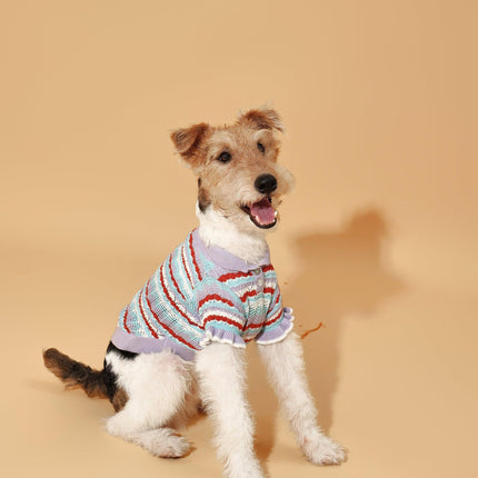 Pet And Me Lavender Ruffle Crochet Spring Summer Polo Shirt