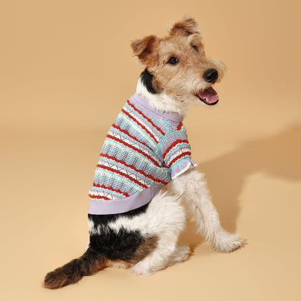 Pet And Me Lavender Ruffle Crochet Spring Summer Polo Shirt