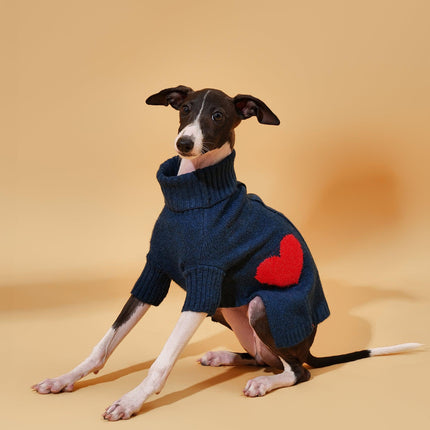 Heart To Heart Navy Button Up Pet Cardigan Sweater