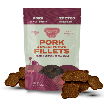 Pork And Sweet Potato Fillets Dog Treats High Protein