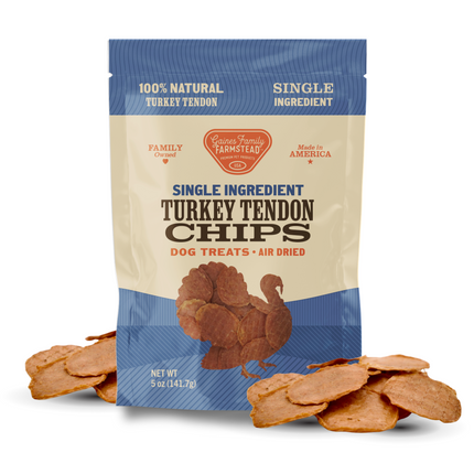 Turkey Tendon Chips Single Ingredient Dog Treat Made In USA