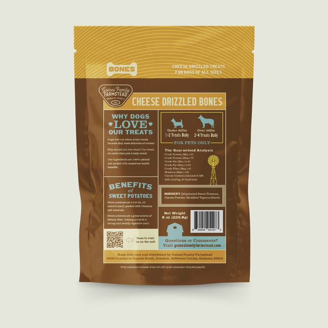 Cheese Drizzled Sweet Potato Bones For Dogs Original Treat